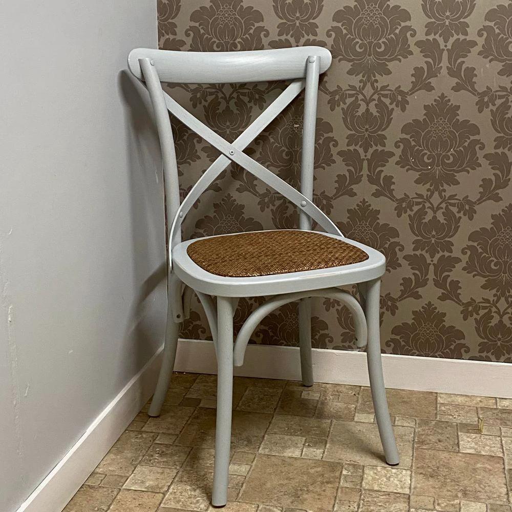 GREY FRENCH CROSS BACK CHAIR by MSL