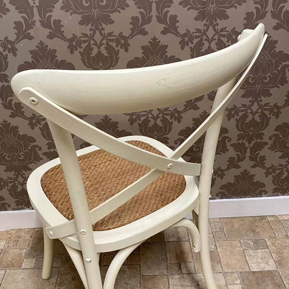 MSL WHITE FRENCH CROSS BACK CHAIR - Chairs Wooden Chairs