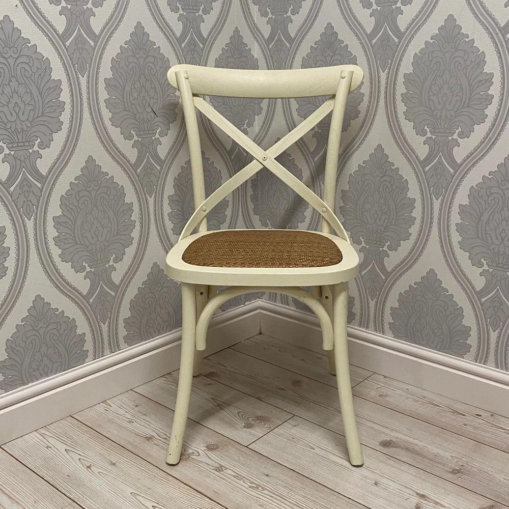 MSL WHITE FRENCH CROSS BACK CHAIR - Chairs Wooden Chairs