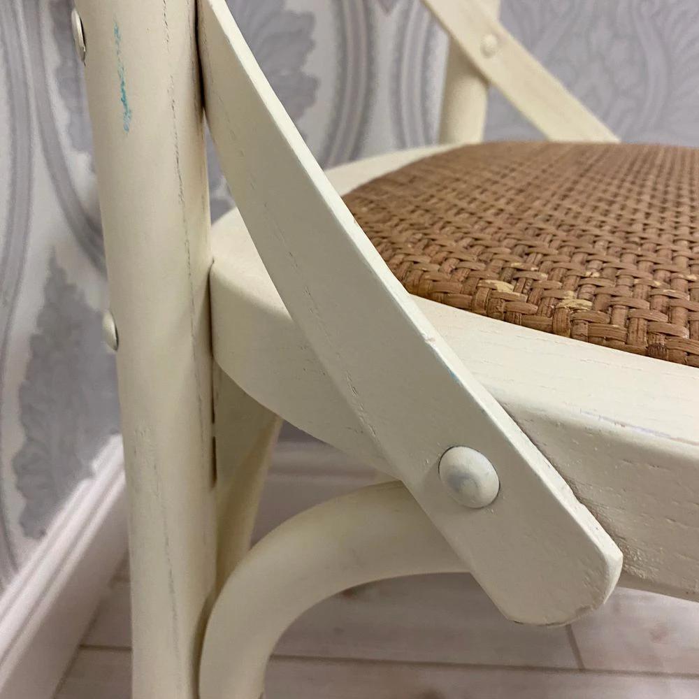 MSL WHITE FRENCH CROSS BACK CHAIR - Chairs Wooden Chairs