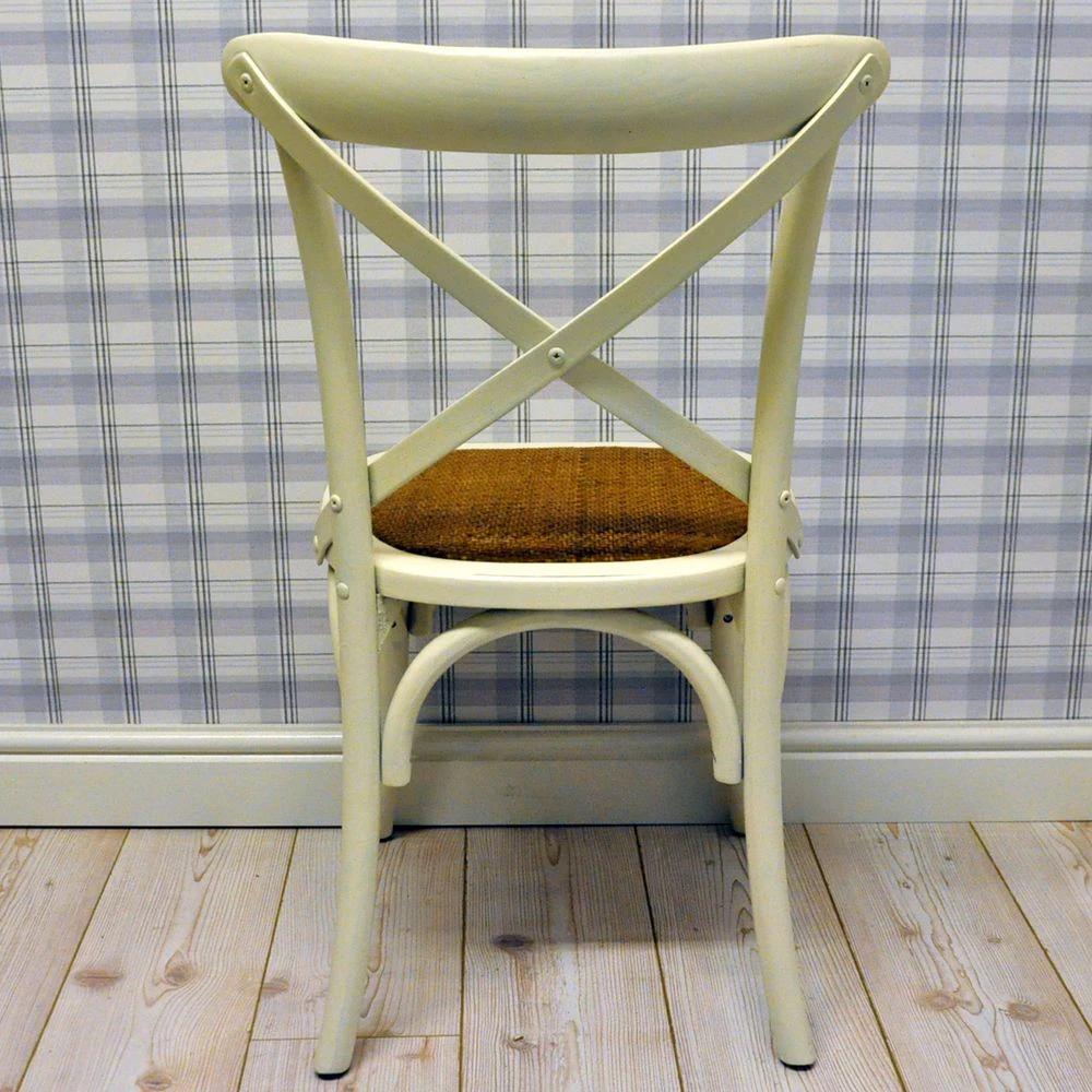 MSL WHITE FRENCH CROSS BACK CHAIR - Chairs Wooden Chairs