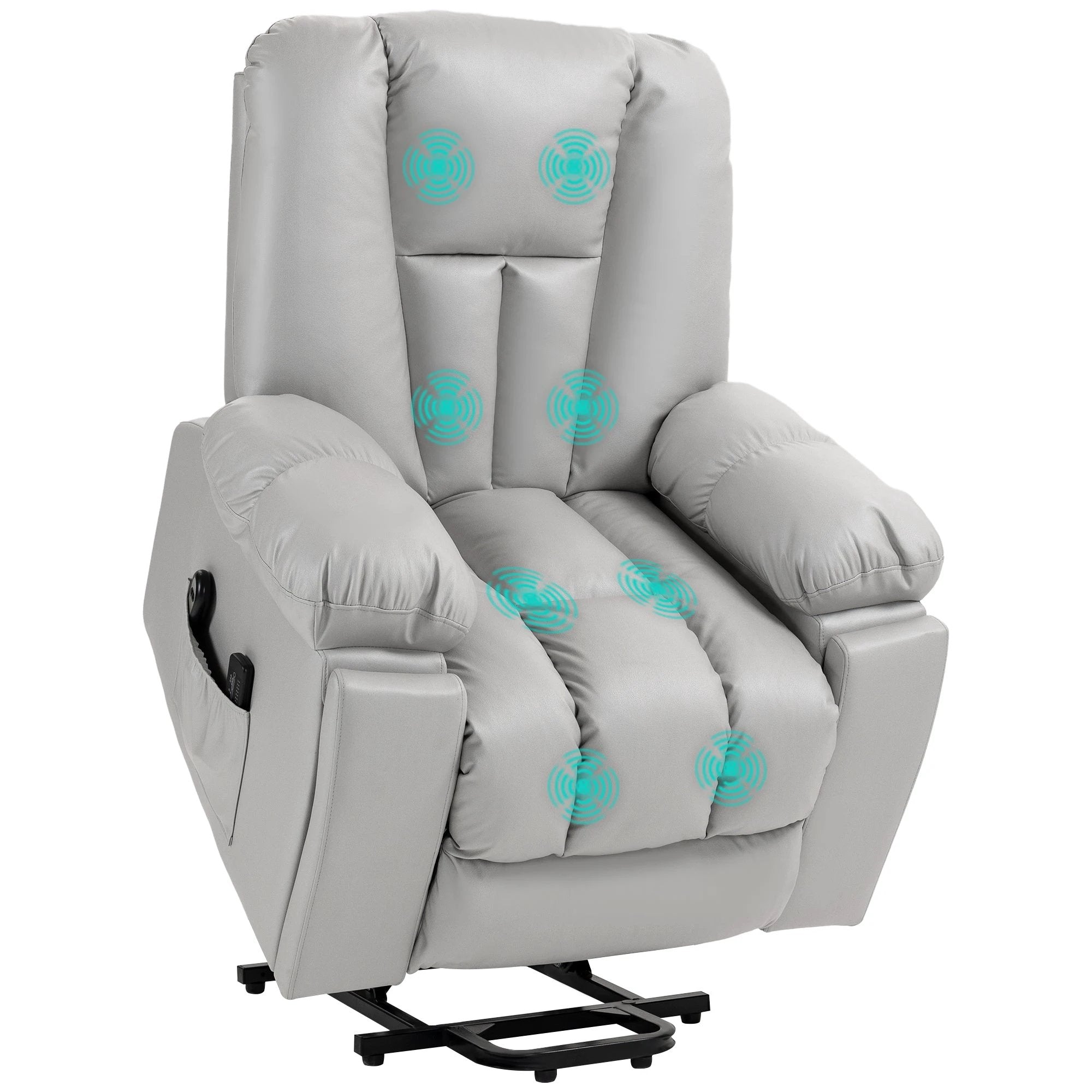 HOMCOM Riser and Recliner Chair for Elderly, Quick Assembly, Light Grey - Recliner