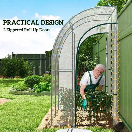 N/A Walk-In Lean to Wall Tunnel Greenhouse - Greenhouse