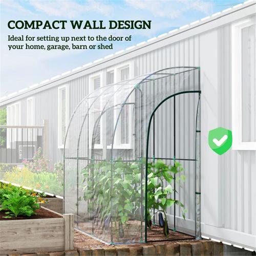 N/A Walk-In Lean to Wall Tunnel Greenhouse - Greenhouse