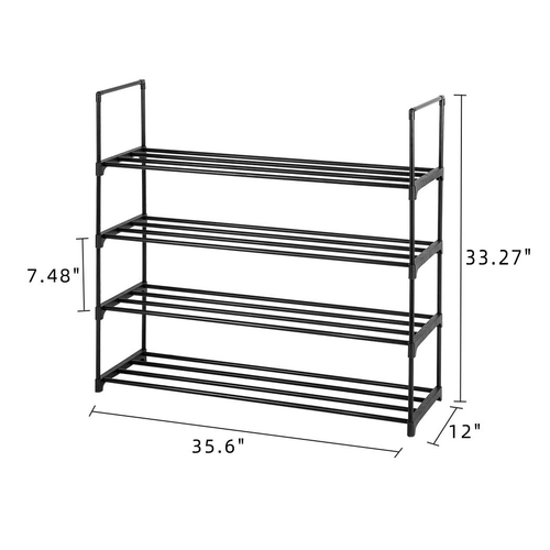 N/A 4 Tiers Shoe Rack Shoe Tower Shelf Storage Organizer For Bedroom, Entryway, Hallway, and Closet Black Color - Shoe Storage