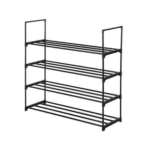 N/A 4 Tiers Shoe Rack Shoe Tower Shelf Storage Organizer For Bedroom, Entryway, Hallway, and Closet Black Color - Shoe Storage
