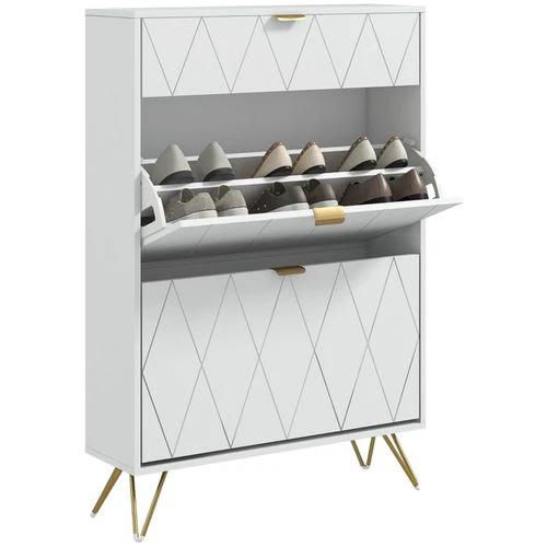 White Shoe Storage Cabinet 12 Shoe Pairs by N/A