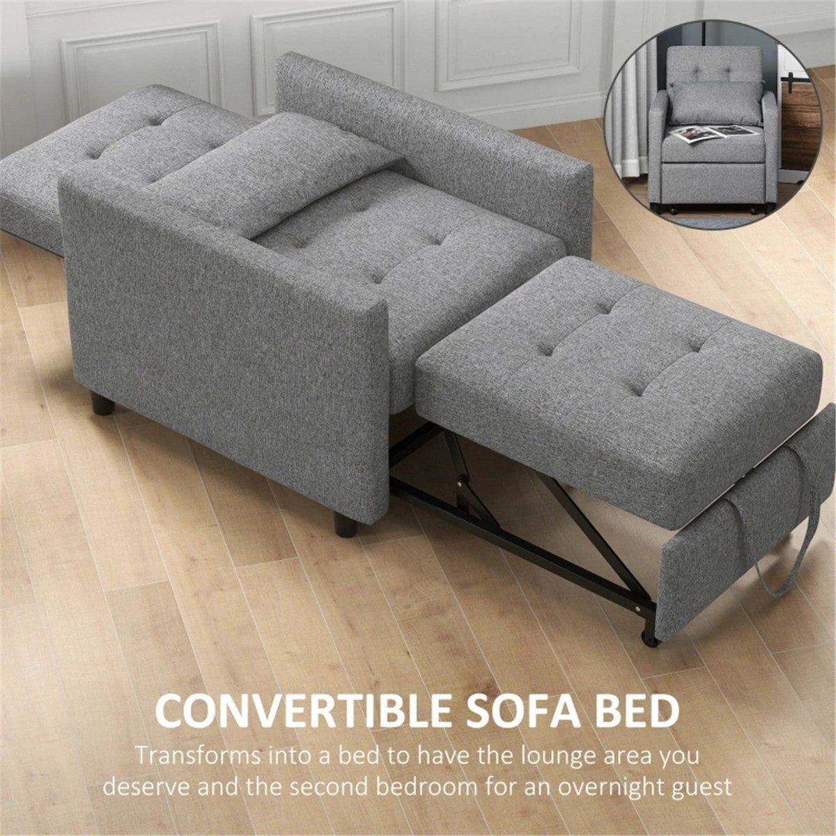 Sofa Chair /Single sofa bed Grey by N/A