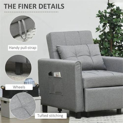 N/A Sofa Chair /Single sofa bed Light Grey - Sofa Bed