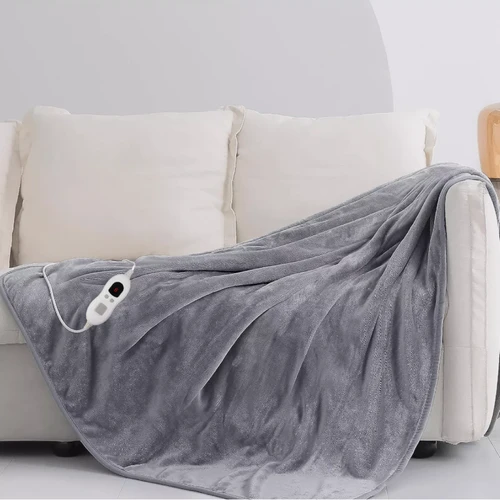 Electric Heated Throw Over Blanket Digital Control Large Warm Fleece Washable UK by N/A