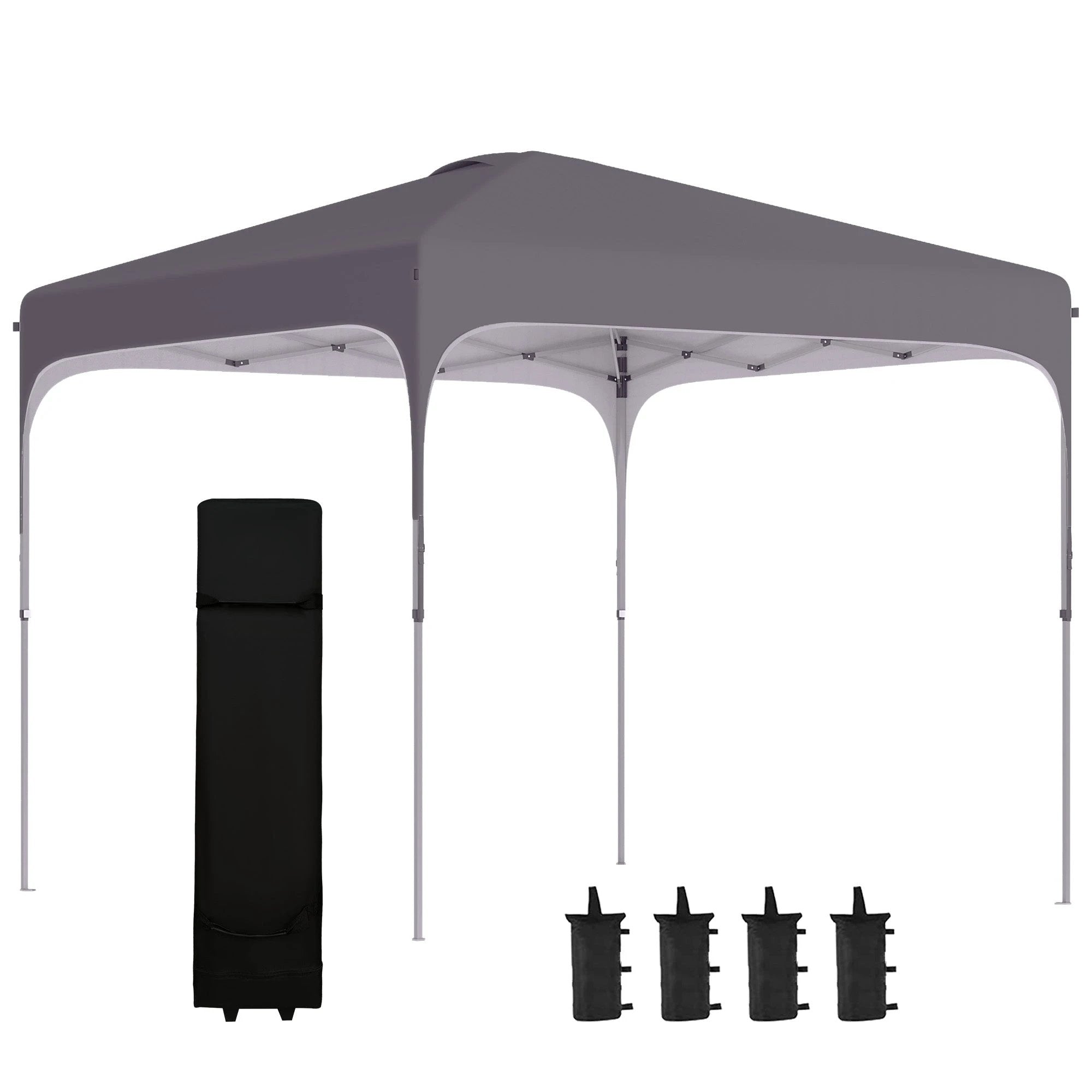 Outsunny 3x3M Pop Up Gazebo, Foldable Canopy Tent & Carry Bag with Wheels & 4 Legs - Gazebos