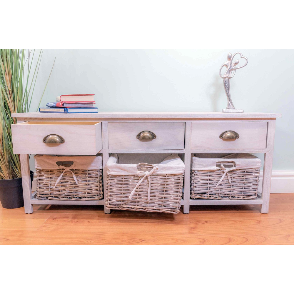 Douglas 3 Drawer Grey Wood Grain Effect Cabinet by Order Notifications
