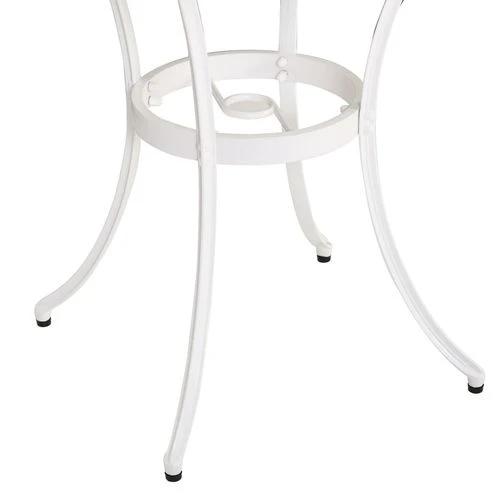 Outsunny 3PCs Garden Bistro Set Cast Aluminium Round Table with 2 Chairs White by Outsunny