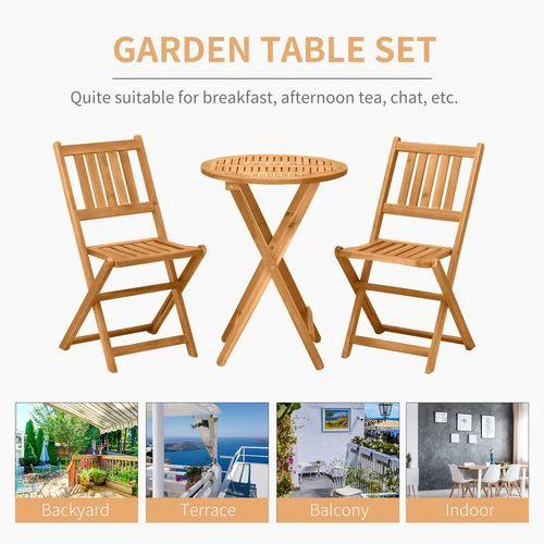 Outsunny Outsunny Folding Patio Bistro Set of 3 Dining Table Set with 2 Foldable Chairs - Bistro Sets