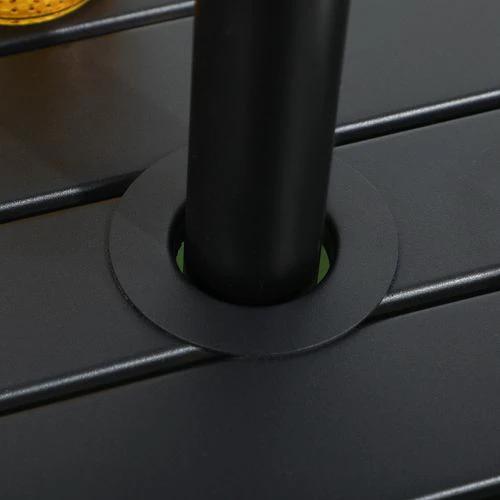 Outsunny Garden Side Table Coffee Table with Umbrella Hole for Patio Balcony by Outsunny