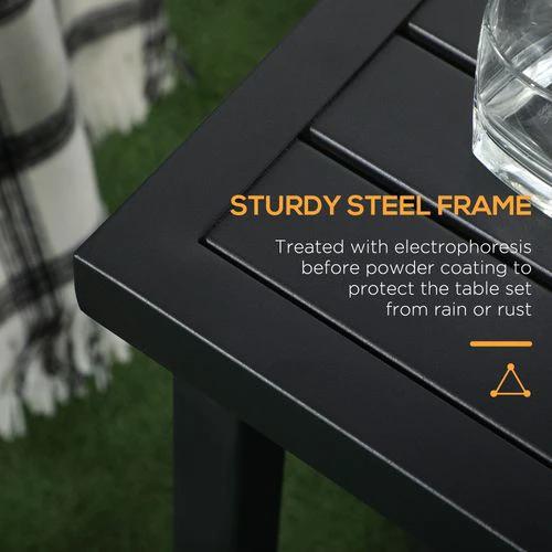 Outsunny Outsunny Garden Side Table Coffee Table with Umbrella Hole for Patio Balcony -