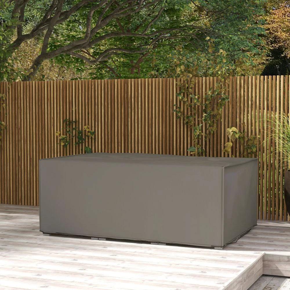 Outsunny Outsunny 210x140x80cm UV Rain Protective Cover for Garden Rattan Furniture Grey - Uncategorized Cover