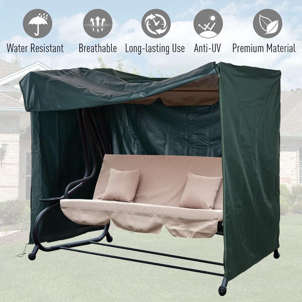 Outsunny 164cm Height Oxford Polyester Waterproof Swing Chair Cover Green - Uncategorized Cover