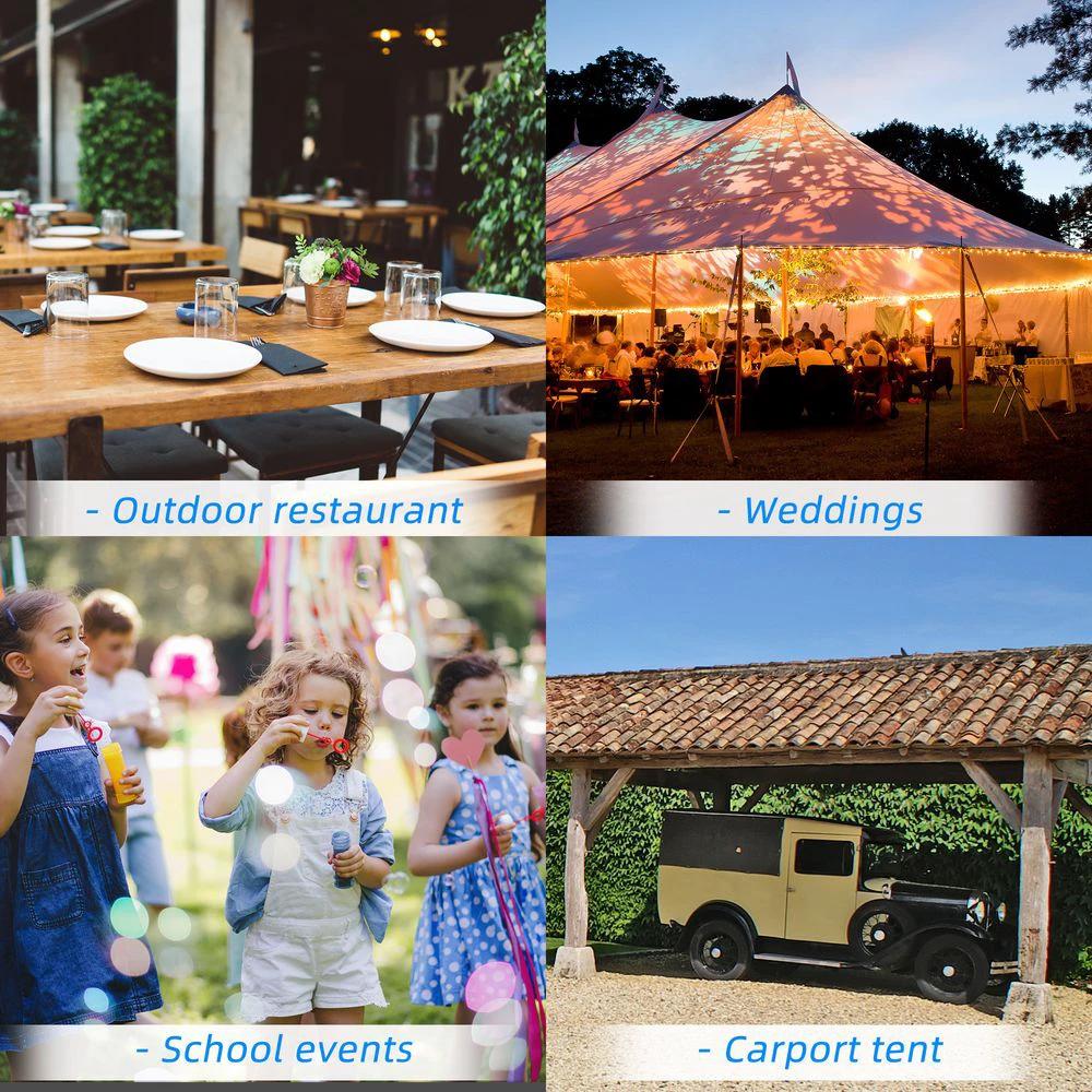 4x8m Patio Garden Party Canopy, PVC Cover Water-Resistant Dark Grey by Outsunny