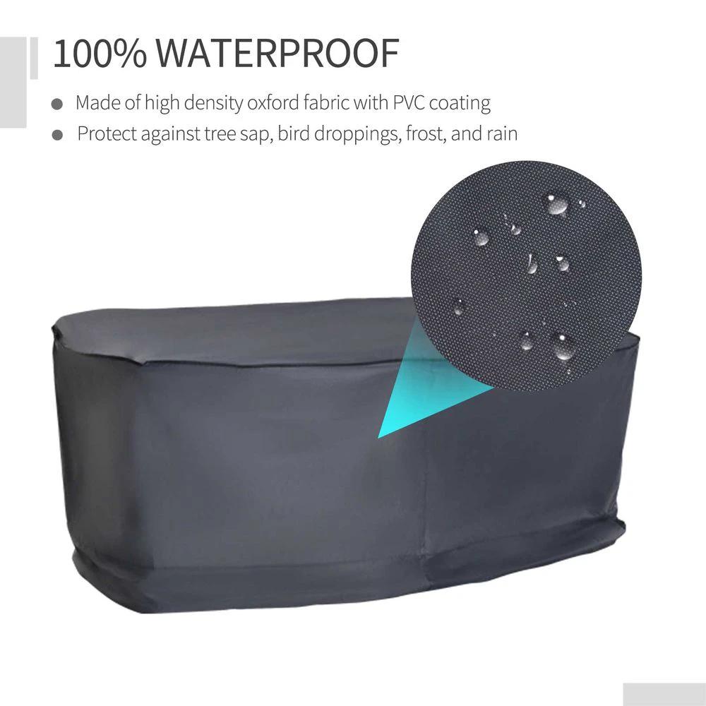 Garden 2-3 Seater Sofa Cover Furniture Water Resistant All-weather Grey by Outsunny