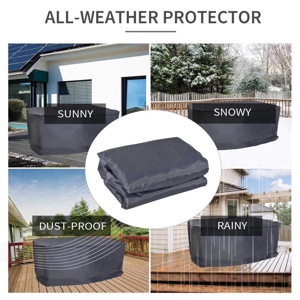 Garden 2-3 Seater Sofa Cover Furniture Water Resistant All-weather Grey by Outsunny