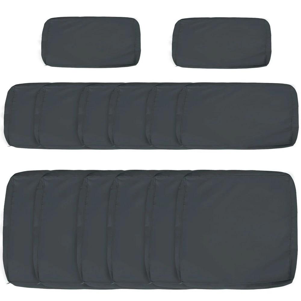 Outsunny Garden Rattan Sofa Set Polyester Cover Replacement No Cushion Grey - Uncategorized Cover