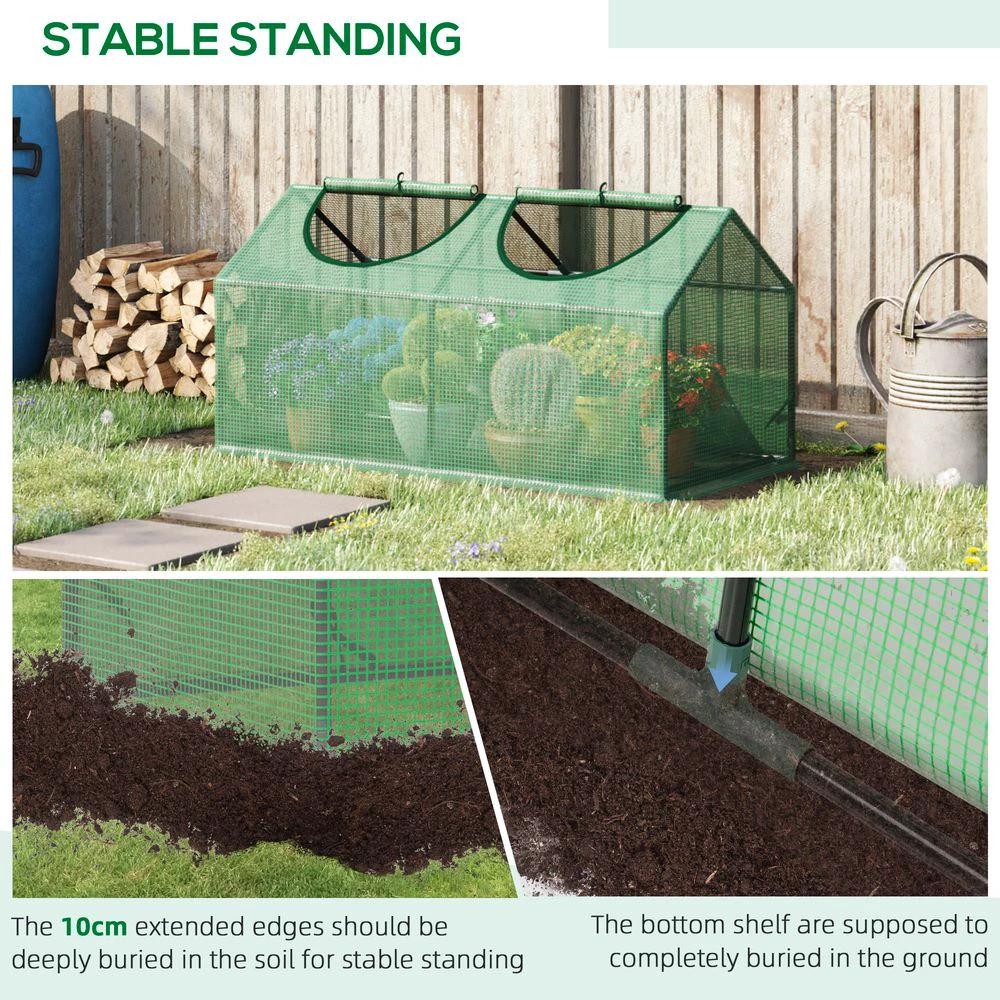 Outsunny Mini Greenhouse, with Durable PE Cover, 119x60x60cm - Uncategorized Cover