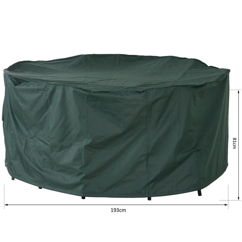 Outsunny PVC Coated Large Round 600D Waterproof Outdoor Furniture Cover Green - Uncategorized Cover