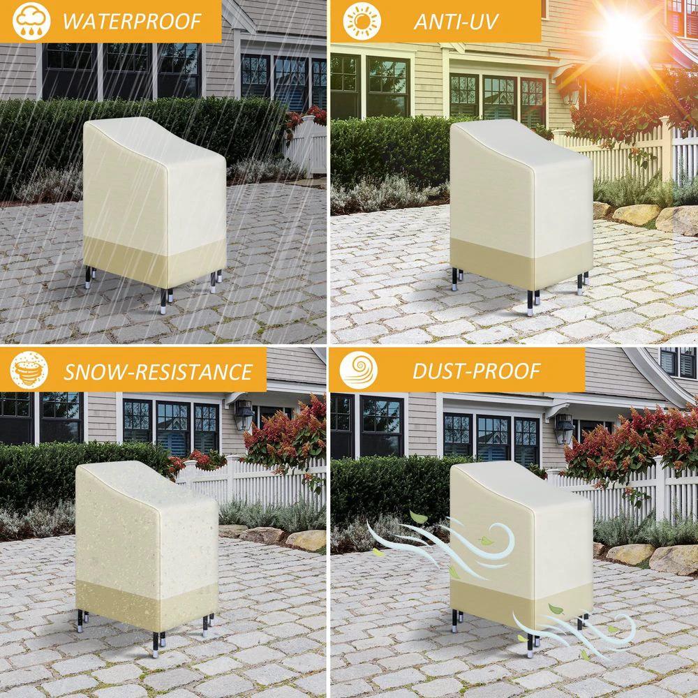 Outsunny Waterproof Garden Wicker Chairs Cover Patio Seat Protector L70*W90*H115cm - Uncategorized Cover