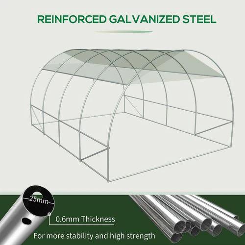 4 x 3M Walk-in Garden Polytunnel Greenhouse Galvanised Steel W/ Door by Outsunny