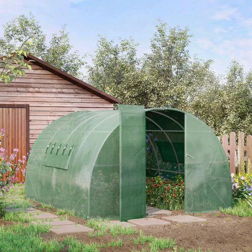 4 x 3M Walk-in Garden Polytunnel Greenhouse Galvanised Steel W/ Door by Outsunny