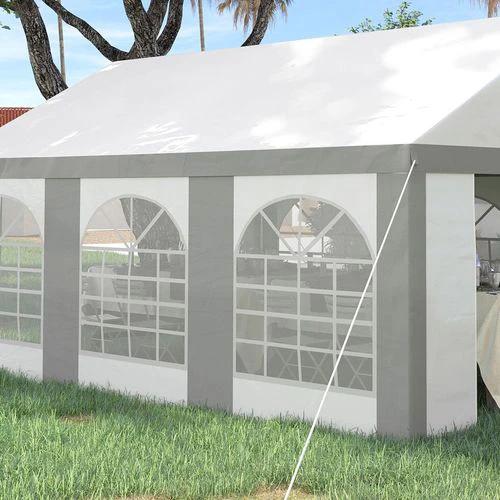 6 x 4m Party Tent, Marquee Gazebo with Sides, Six Windows and Double Doors by Outsunny