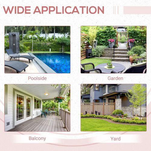 Folding Square Rattan Coffee Table for Bistro Balcony Garden Outdoor Black by Outsunny