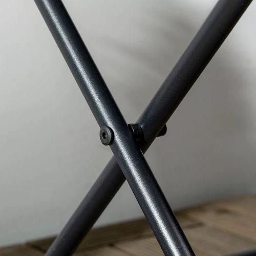 Folding Square Rattan Coffee Table for Bistro Balcony Garden Outdoor Black by Outsunny