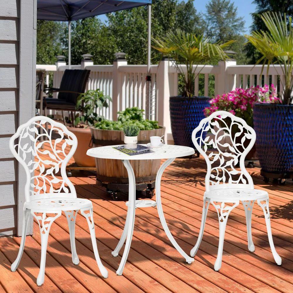 Outsunny Outsunny Aluminium Bistro Set Garden Coffee Table Chair Outdoor Dining Set - Uncategorized Garden Set