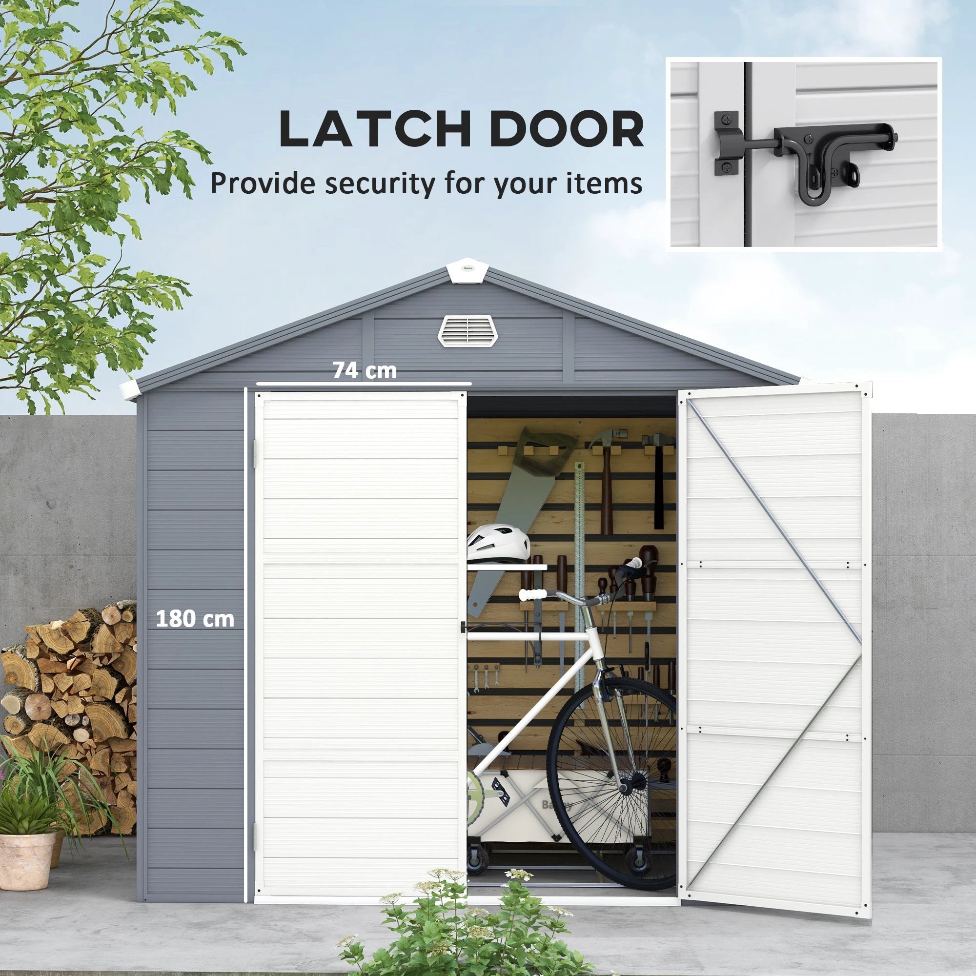 Outsunny Outsunny Garden Shed Storage with Foundation Kit and Vents - Garden Shed