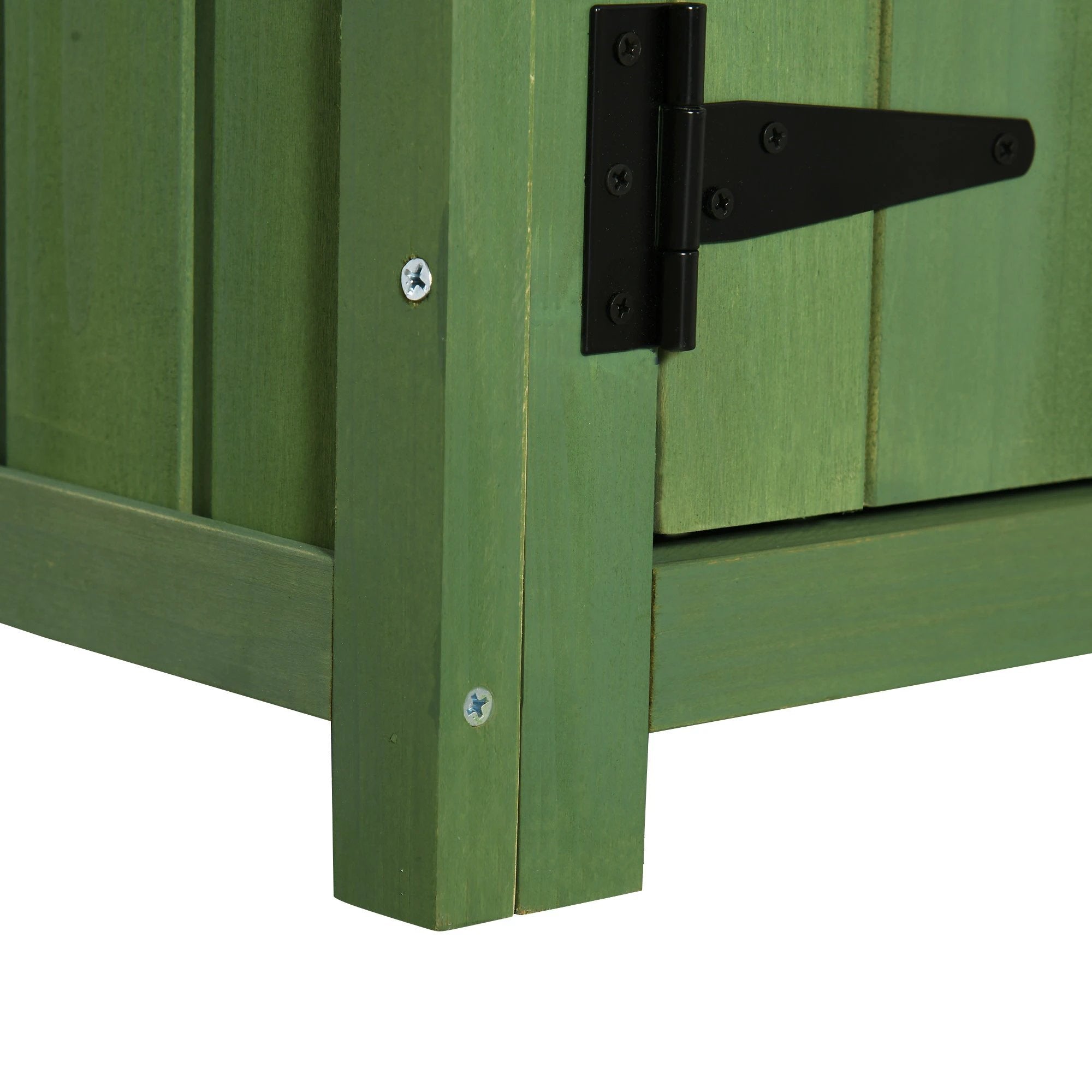 Outsunny Garden Shed Vertical Utility 3 Shelves Wood Tool Storage Unit Cabinet - Uncategorized Garden Shed