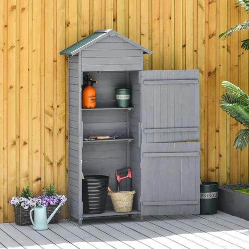 Garden Shed Wooden Timber Garden Storage Shed Tilted-felt Roof & Lockable Doors by Outsunny