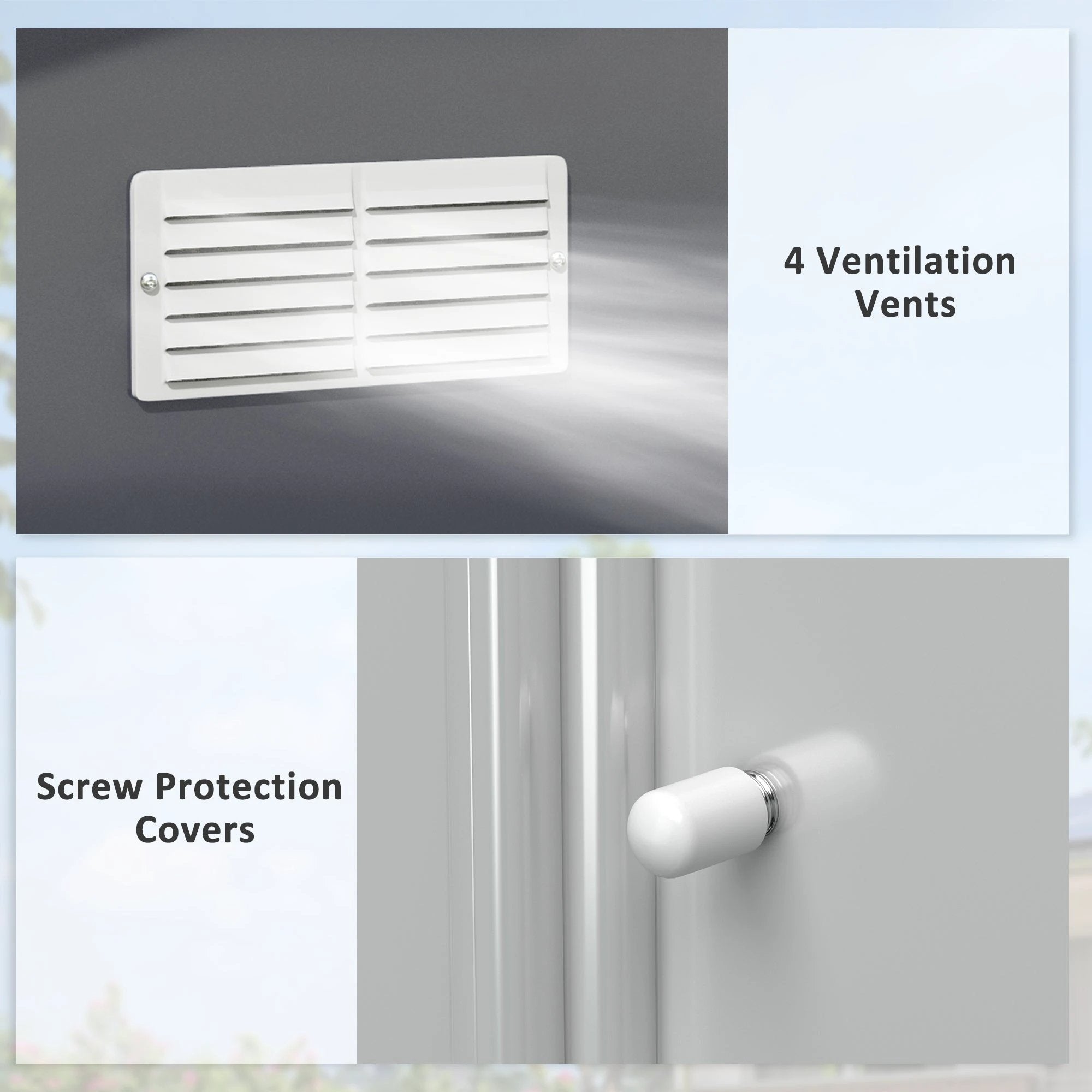6.5 x 11FT Foundation Ventilation Steel Outdoor Garden Shed Grey - Garden Shed from Outsunny
