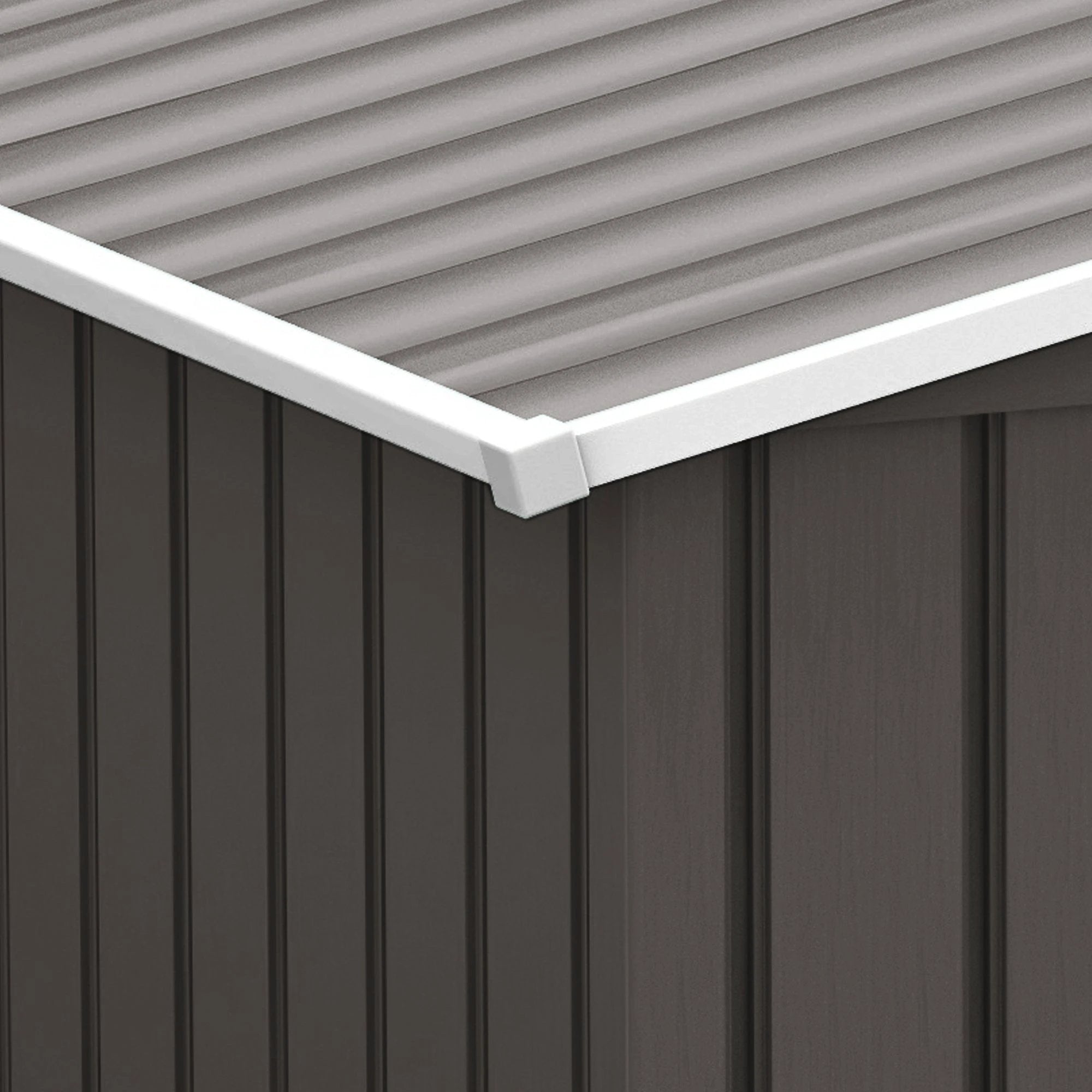 9 x 6FT Foundation Ventilation Steel Outdoor Garden Shed Grey by Outsunny