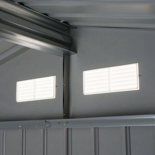 Outsunny Garden Shed Storage Large Yard Store Sliding Door Metal Roof Tool Box Silver - Garden Shed