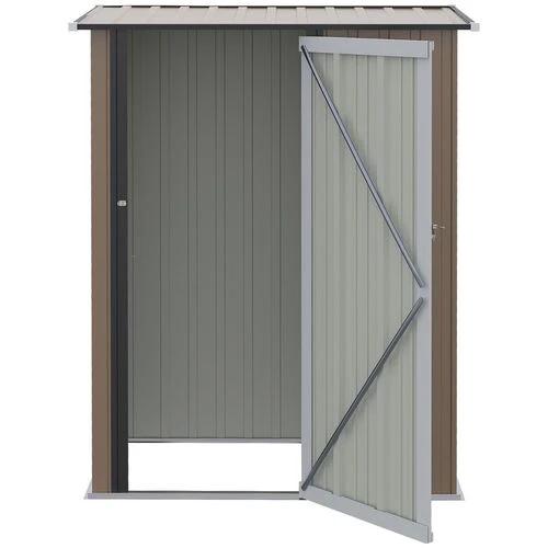 Outdoor Storage Shed Steel Garden Shed with Lockable Door Brown by Outsunny