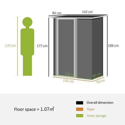Outdoor Storage Shed Steel Garden Shed with Lockable Door Brown by Outsunny