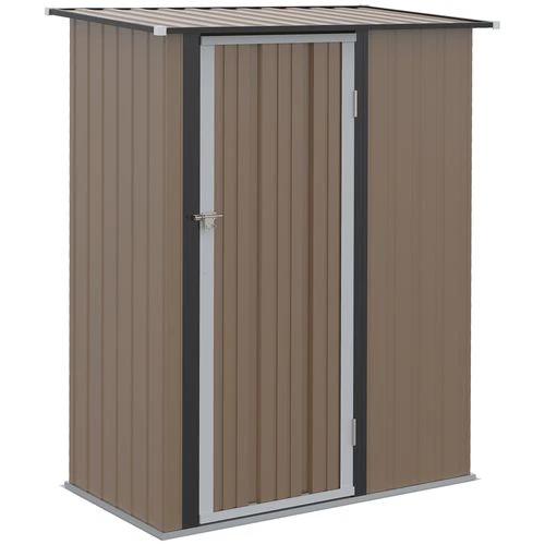 Outdoor Storage Shed Steel Garden Shed with Lockable Door Brown by Outsunny