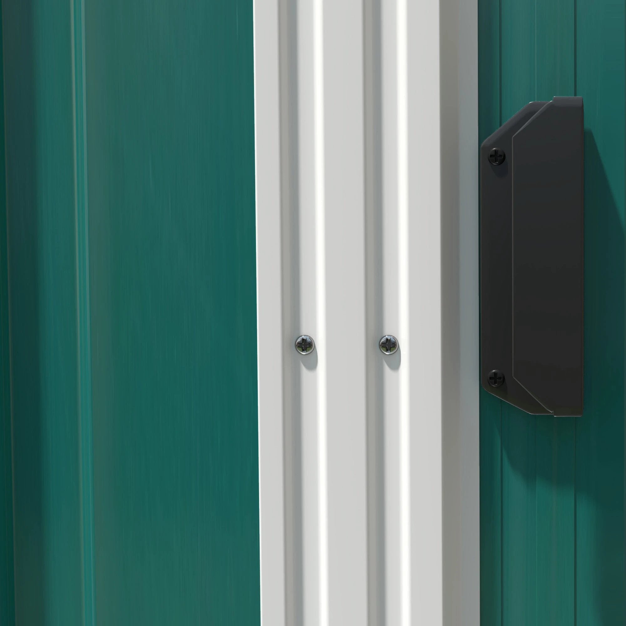 Outsunny 7 x 5FT Garden Shed w/ Foundation Lean to Metal Tool Shed Green by Outsunny