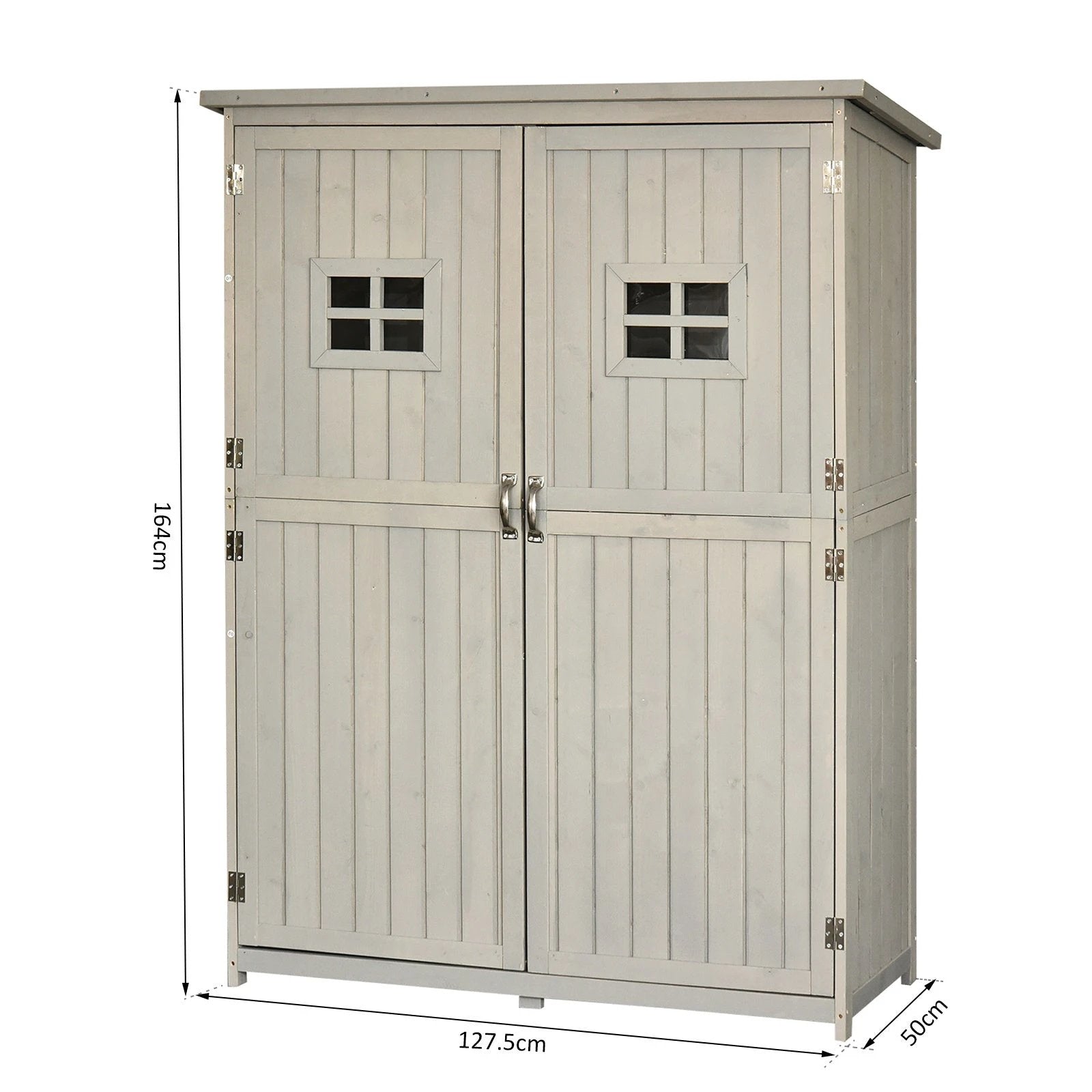 Garden Shed W/Double Door, Pine Wood, 127.5Lx50Wx164H cm by Outsunny