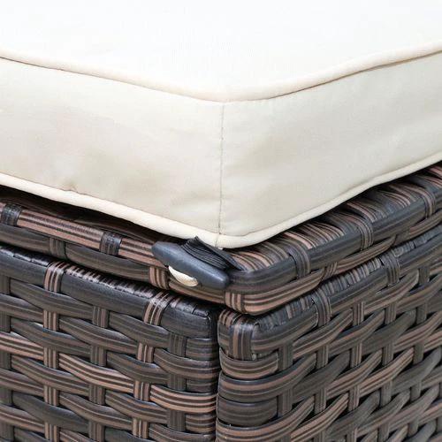 3PC Outdoor Patio Furniture Set Wicker Rattan 3-Seater Sofa Chair Couch Brown by Outsunny