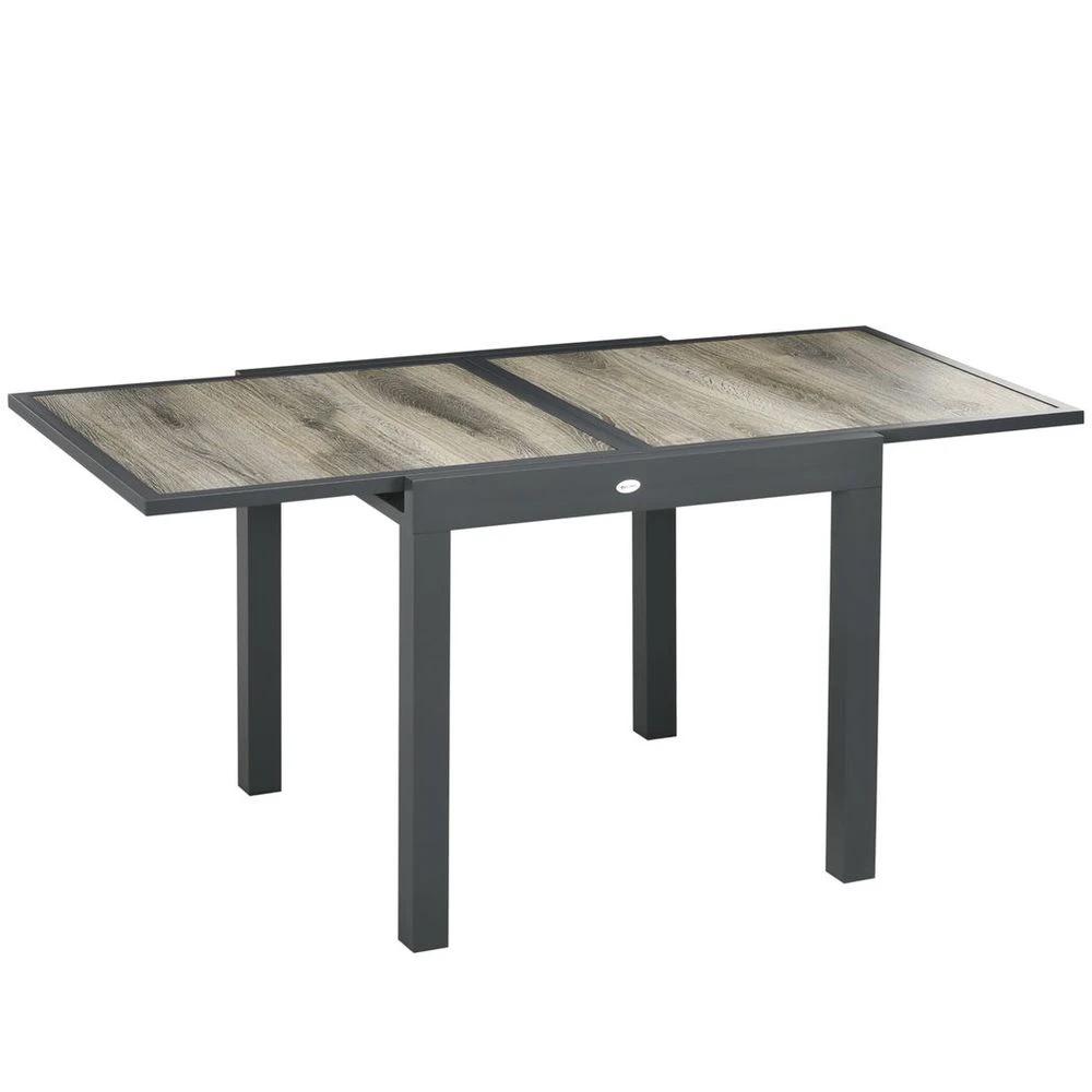 Outsunny Extendable Outdoor Dining Table, Aluminium Rectangular Patio Table by Outsunny