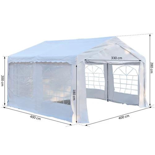 Outsunny Gazebo Marquee Party Tent, Steel Frame-White - Gazebos