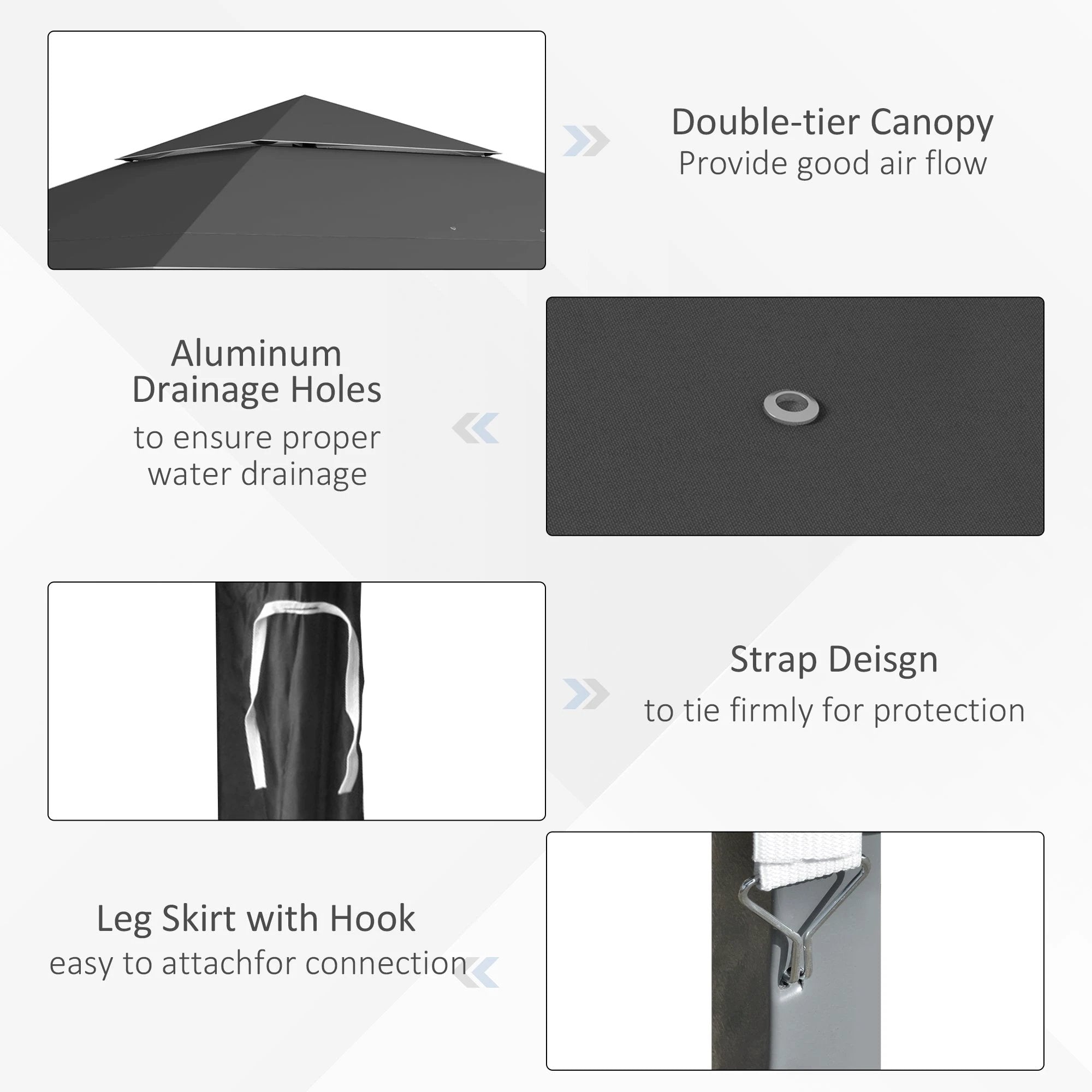 Outsunny 4 x 4m Outdoor Pop-Up Canopy Tent Gazebo Adjustable Legs Bag Dark Grey by Outsunny